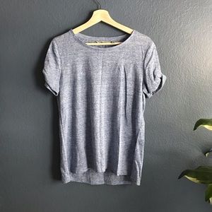 Athleta Cold Shoulder Heathered Blue Tee
